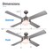 Commercial Cool 52 Ceiling Fan 4-Blade With Pull Chain And Light Kit CCF54P50 - alternate 3